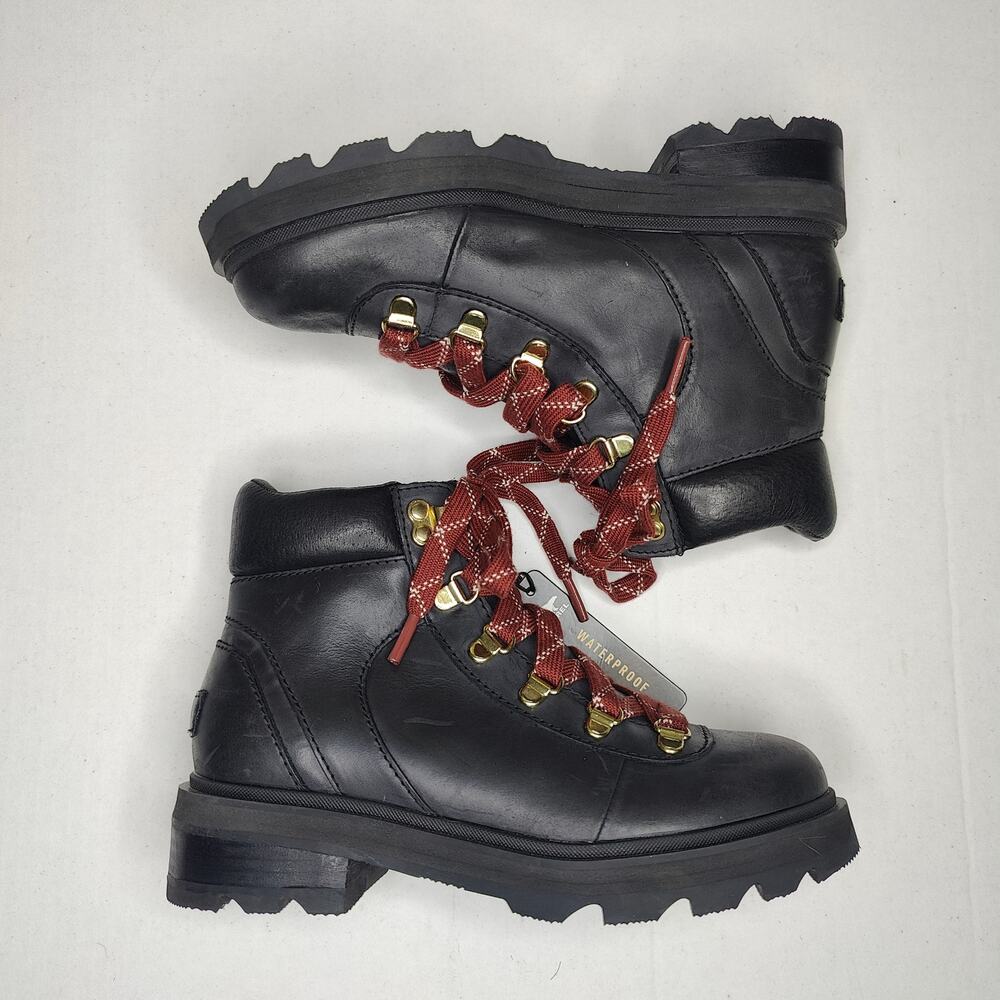 SOREL Women's Lennox Hiker STKD Boot in Black Leather size 6